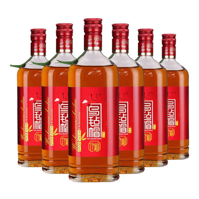 乌毡帽U6竹雕特型半干黄酒480ml*6瓶 整箱装