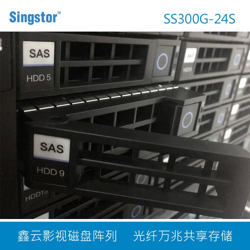 鑫云(Singstor)SS300G-24S磁盘阵列24盘位4K视频编辑万兆光纤共享NAS网络存储