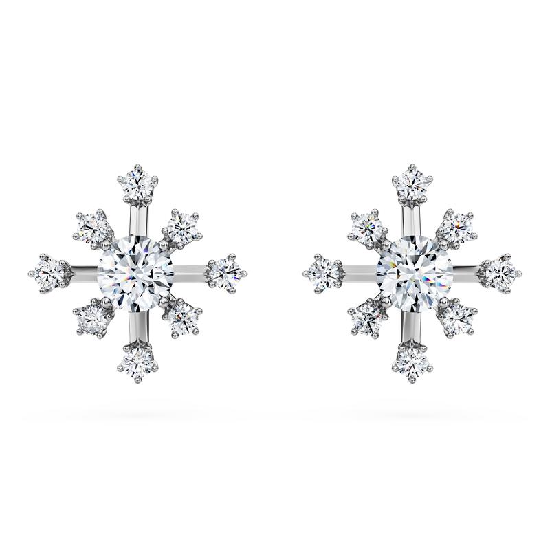 施华洛世奇(SWAROVSKI)实验室钻石18K白金星爆耳钉时尚闪耀耳饰银