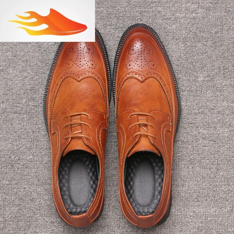 fish basket冬季男鞋子英伦花皮鞋男潮流百搭男士休闲鞋韩版加绒