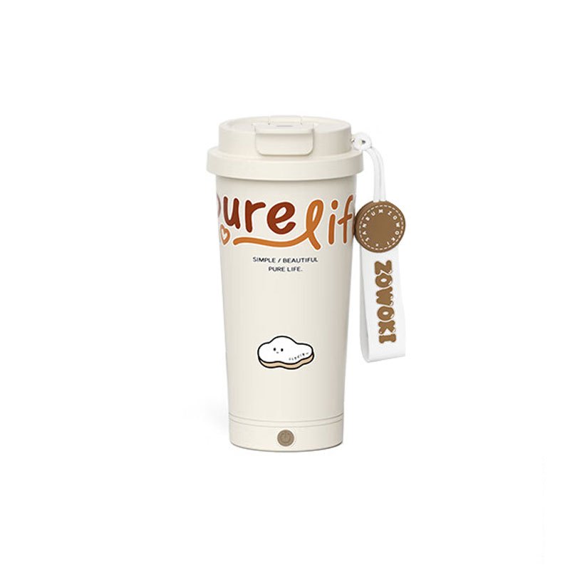 造物集 咖啡杯 全自动电动搅拌杯吸管水杯420ML 保温杯 氧气云 礼盒装高清大图