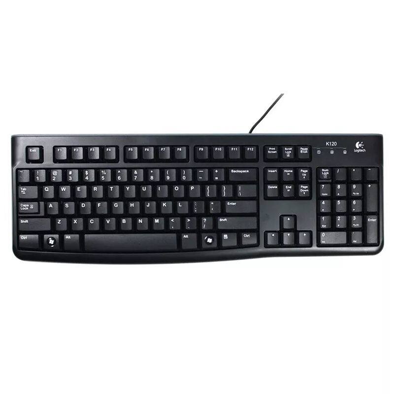 罗技(Logitech) K120 有线键盘 USB电脑台式机笔记本家用办公全尺寸键盘 单个装