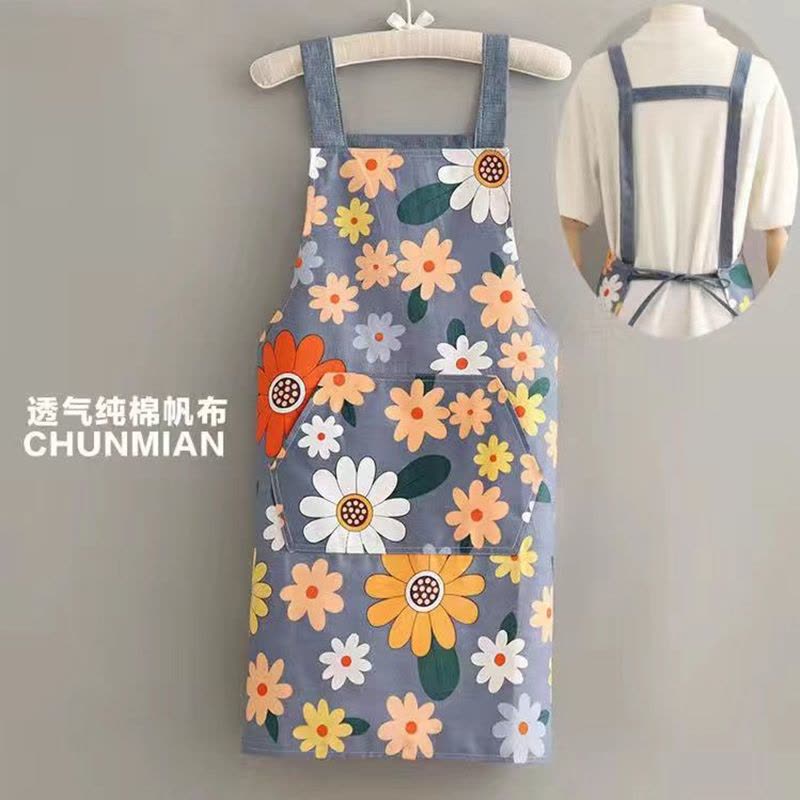 围裙小清新防污工作围裙PVC防油防水女卡通时尚围裙厨房家用做饭图片