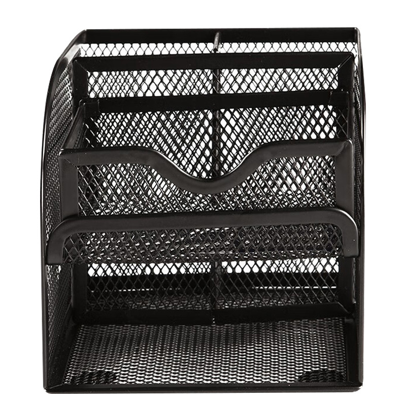 晨光笔筒多功能分类收纳手感舒适实用金属黑色ABT98440