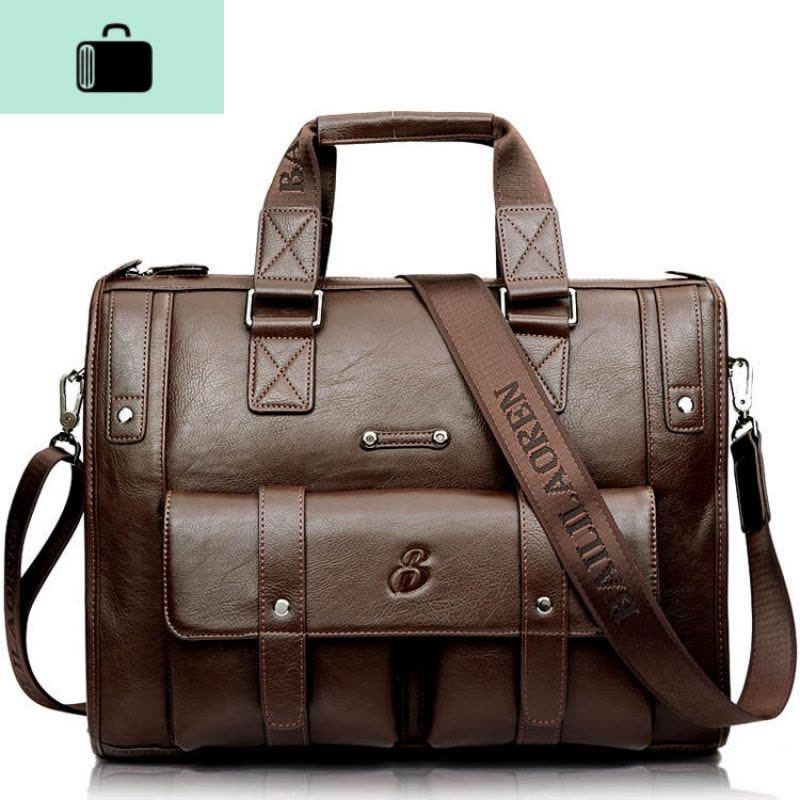 男包商务手提包横款男士包包单肩包斜挎包休闲电脑包公文包男皮包NEW LAKE男士手提包图片