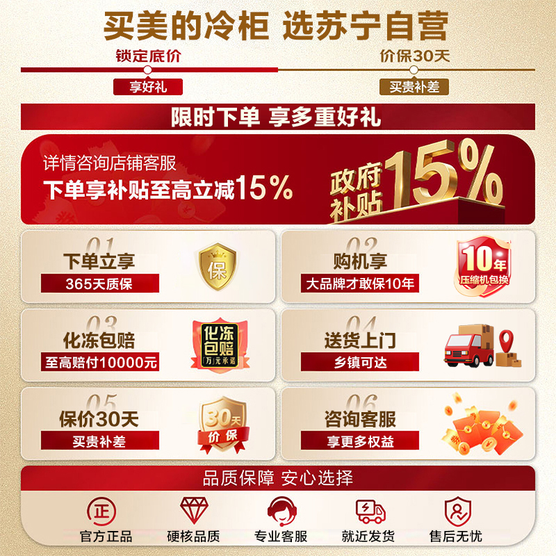 [自营]美的冰箱(Midea)100升 低霜家用囤货冷藏冷冻转换冰柜一级能效母婴母乳冷柜 BD/BC-100KMF(E)高清大图