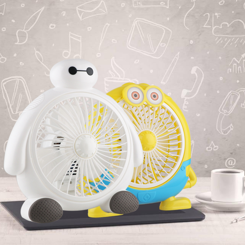 床上用宿舍小电扇插电卡通小黄人夏天学生款可爱大白夏凉用品
