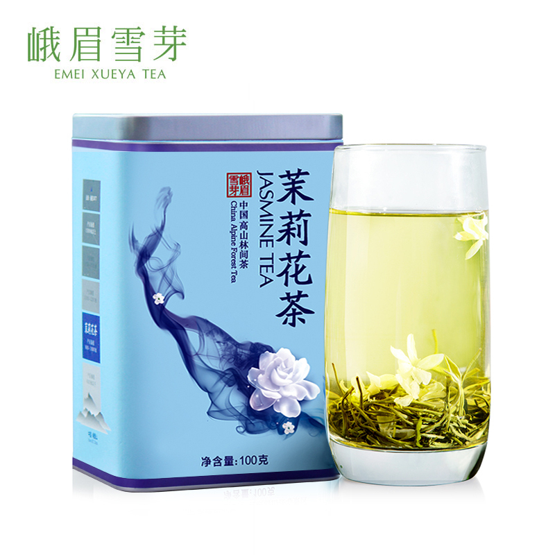 峨眉雪芽 茉莉花茶100克 雨前茉莉花茶 茶叶高清大图