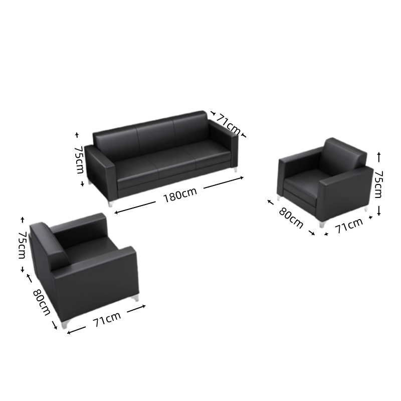 智叶舟商务沙发组合180*71*75cm(3+1+1)套高清大图