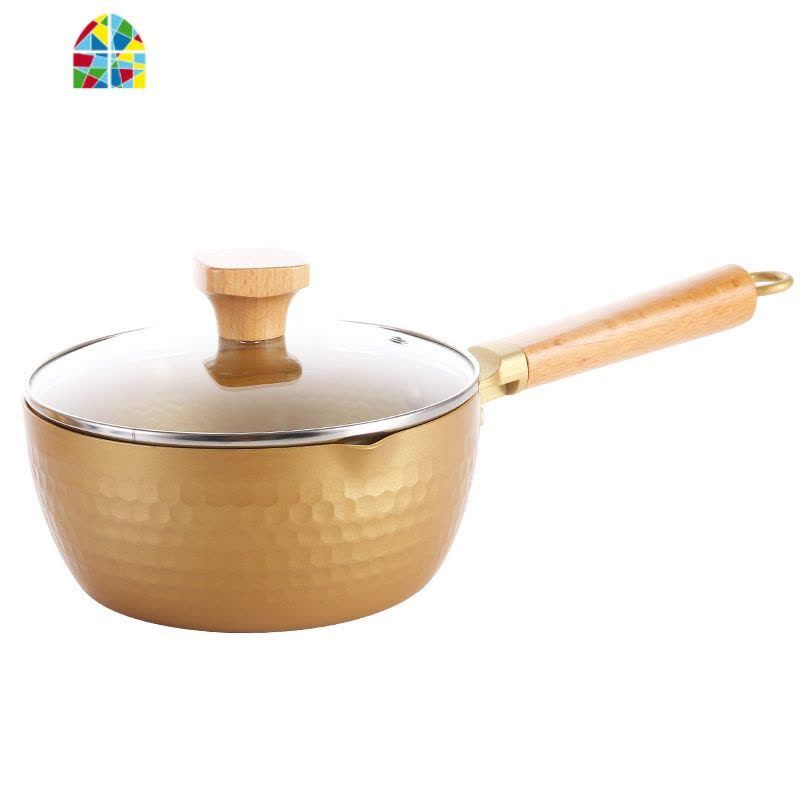 日式雪平锅不粘锅小汤锅泡面不粘锅婴儿宝宝辅食锅奶锅电磁炉锅具 FENGHOU 18cm大金雪平锅+锅盖图片