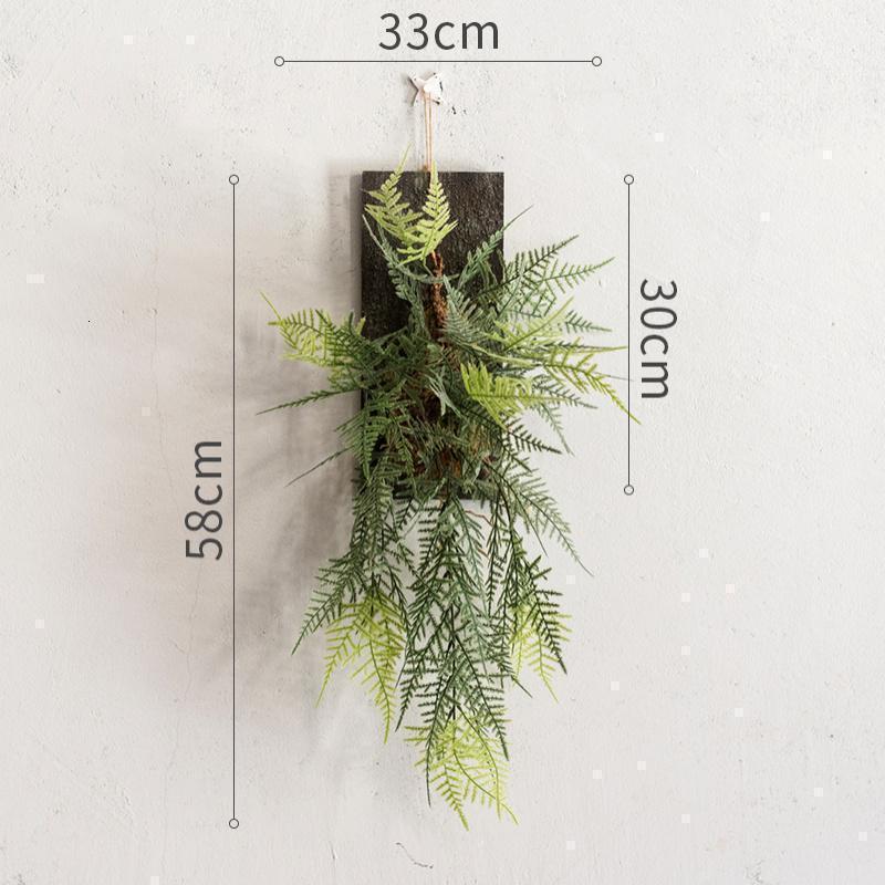 美帮汇仿真云竹垂吊壁挂 装饰绿植花艺套装设计师空间陈列 文竹 云竹木吊(小)