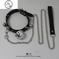 JiMi酷二丫铃铛项圈牵引绳女m性感锁骨链脖环原宿choker狗链项链颈带 3铃铛套装组合