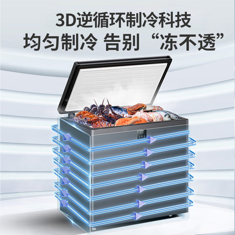 海尔BC/BD-200GHEPS9冰柜家用小型无霜零下40度全冷冻柜冷藏冰箱高清大图