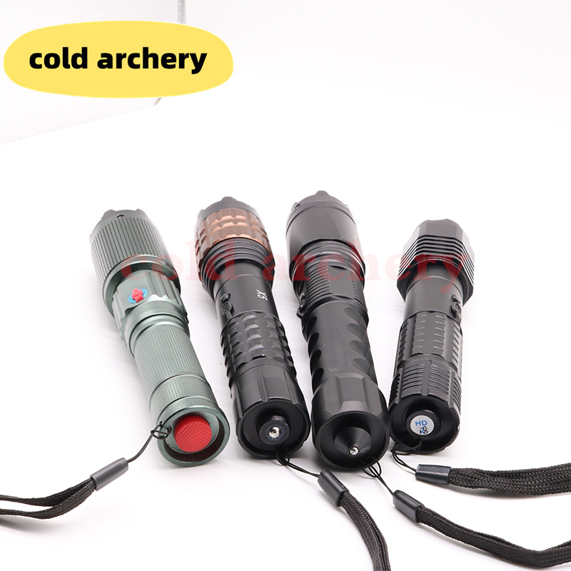 新款车载充电多功能手电筒 电棒 高压电棍 夜行电棍 厂房小区住宅安保安防保安巡逻手电筒器材 防爆强光电 单身女士自卫手电高清大图