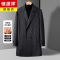 恒源祥秋冬季双面羊毛大衣男长款中老年爸爸装羊毛呢子风衣外套