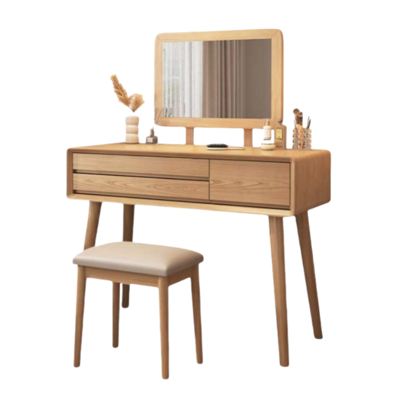 铭思达梳妆台100cm+软包凳套高清大图