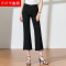 逸阳2020夏季新款休闲微喇裤显瘦九分喇叭裤女