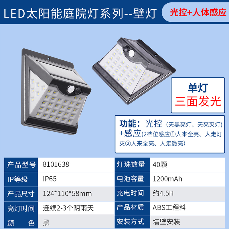 雷士照明太阳能灯户外庭院灯家用人体感应新农村路灯防水壁灯