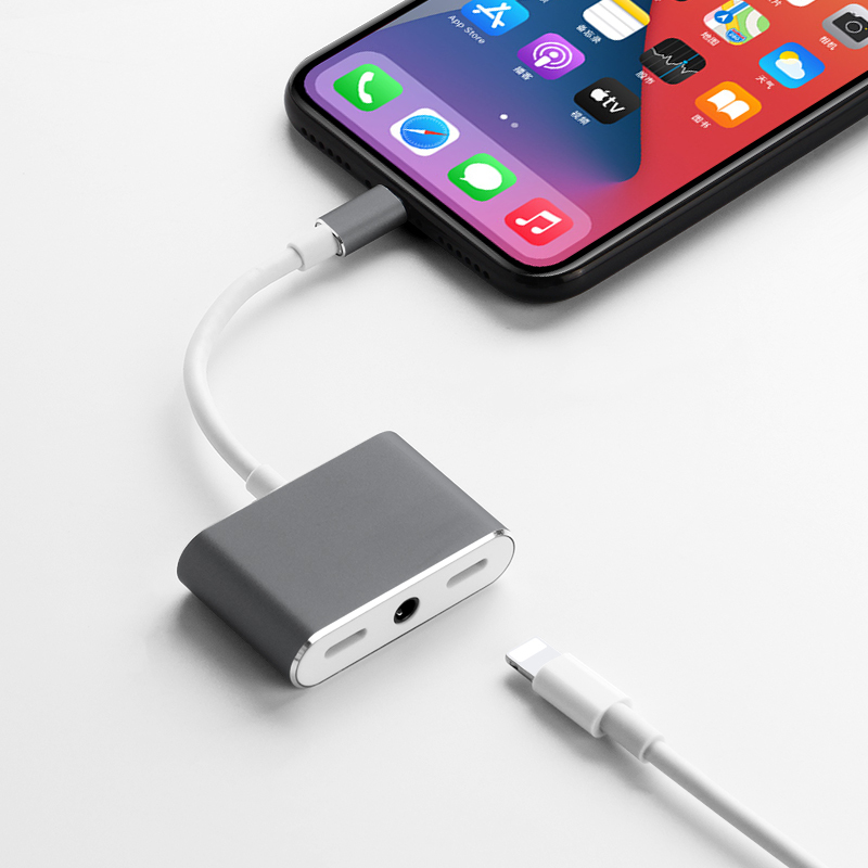 久宇 苹果耳机转接头iphone11promax/xs/x三合一lightning转闪电接口