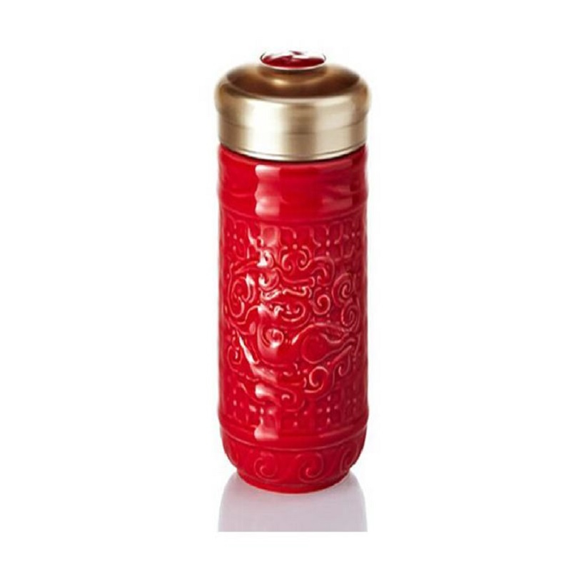 乾唐轩活瓷杯小势在必得单层随身杯 水杯杯子陶瓷杯茶杯陶瓷杯 360ml 宝石蓝 绿釉