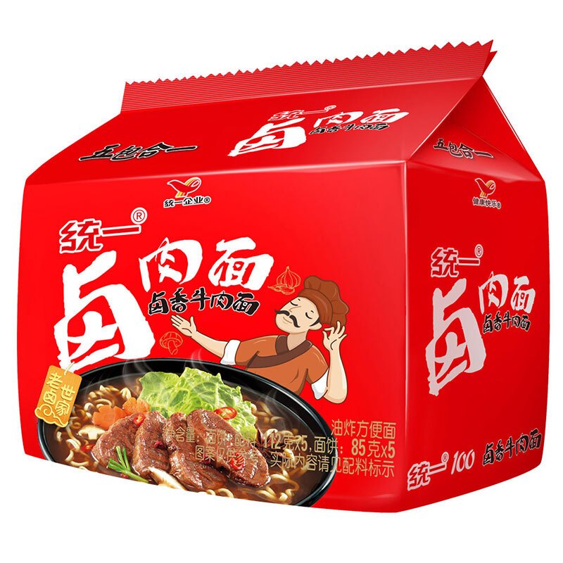 统一100 卤肉面方便面（五合一）112g*5包