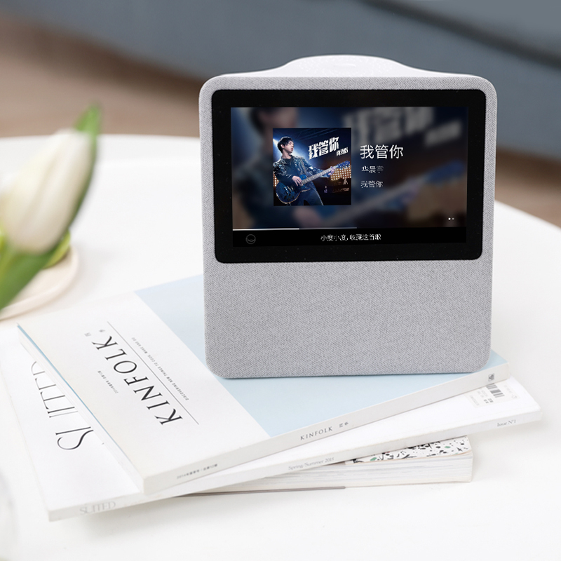 小度在家 百 度AI 带屏智能音箱 WIFI/蓝牙音响 AI人工智能 经典灰