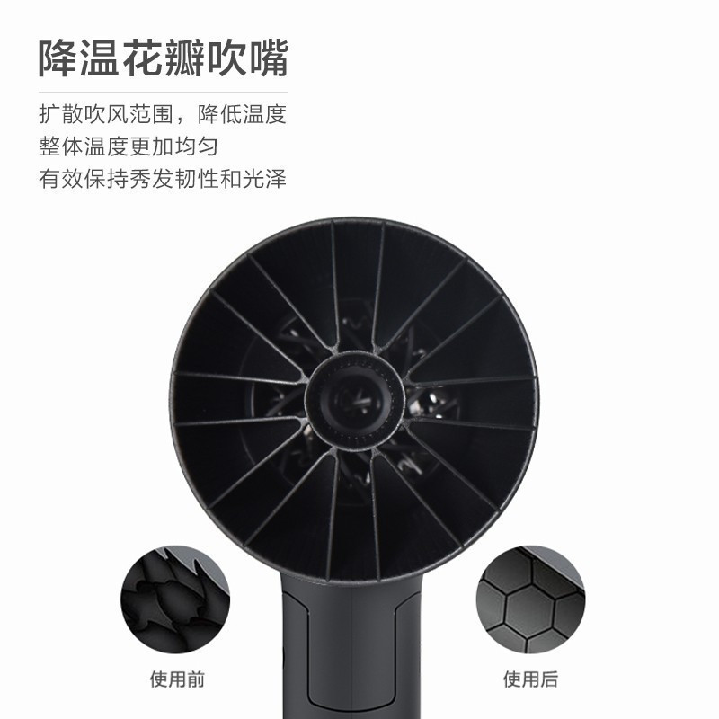吹风机小花筒电吹风恒温护发大功率速干可折叠黑色吹风机bhd30805