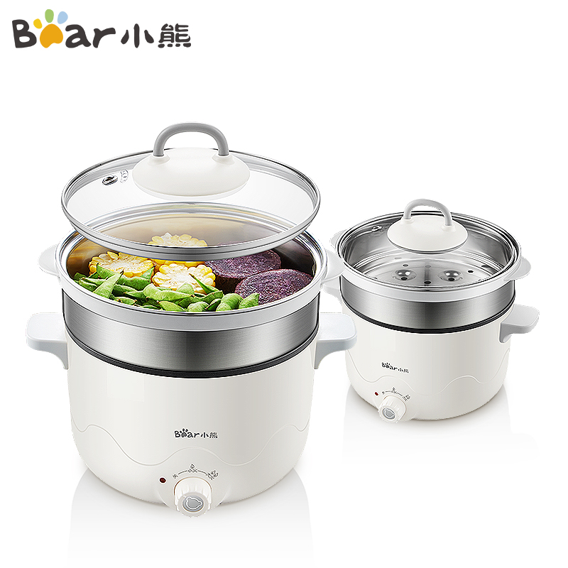小熊(Bear)电热锅 DRG-C18K2 双层电火锅蒸煮一体煮面煲汤早餐神器学生宿舍寝室小功率电煮锅苏宁自营