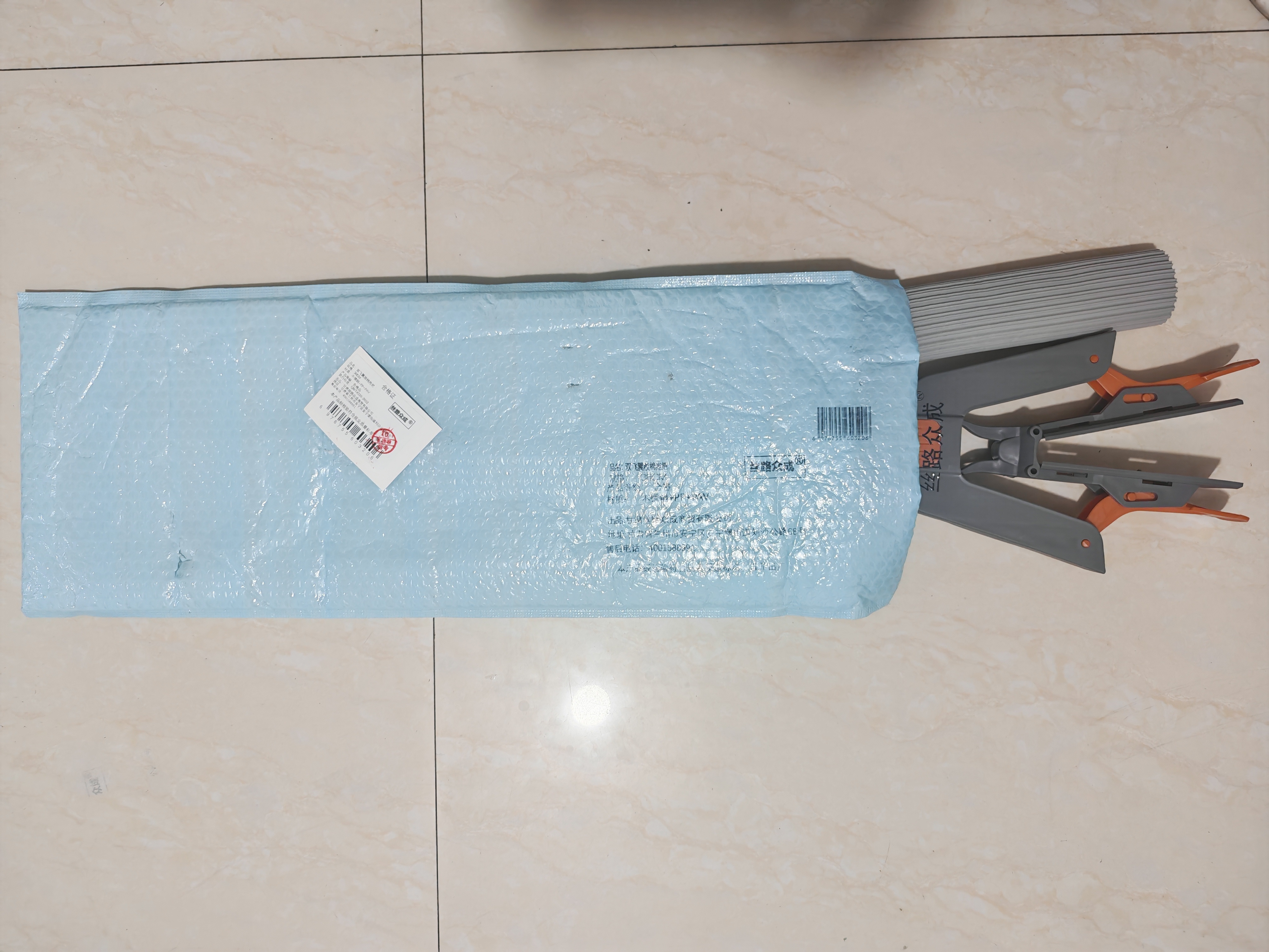 丝路众成 双飞翼胶棉拖把 38CM 把高清大图