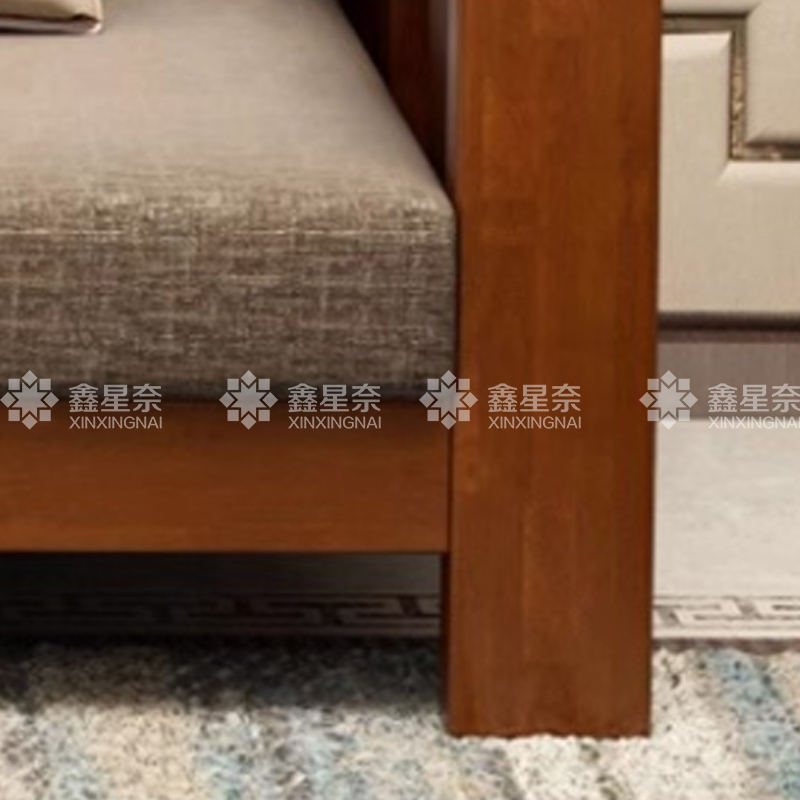 鑫星奈 XXN4031223 实木沙发组合简约中式沙发 1+2+3高清大图