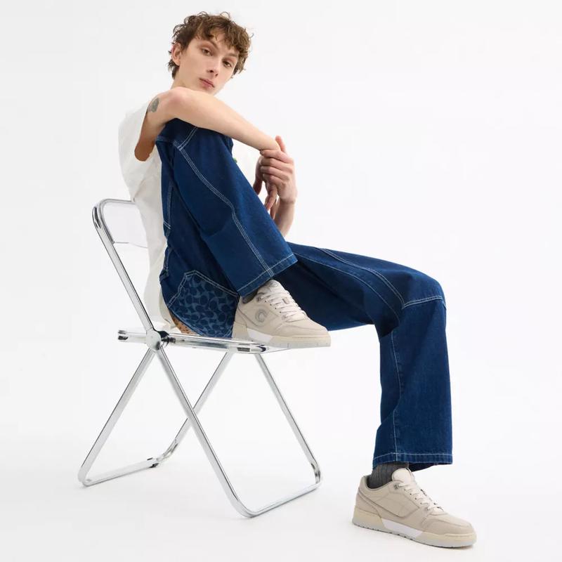 蔻驰(COACH)New York Style Leather Lace Up Casual Sneakers Fo高清大图