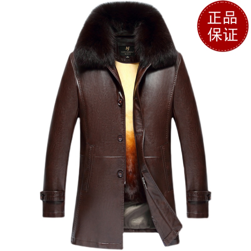 顺丰免费试穿 送礼高端皮草大衣可拆卸内胆真皮皮衣男山羊皮爸爸装尼克服金水貂内胆皮草加厚冬外套新年轻奢貂皮男装外套送长辈高清大图