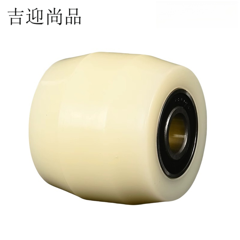 吉迎尚品 牛轮承重轮尼龙轮 鼓轮80*70mm带轴承 个