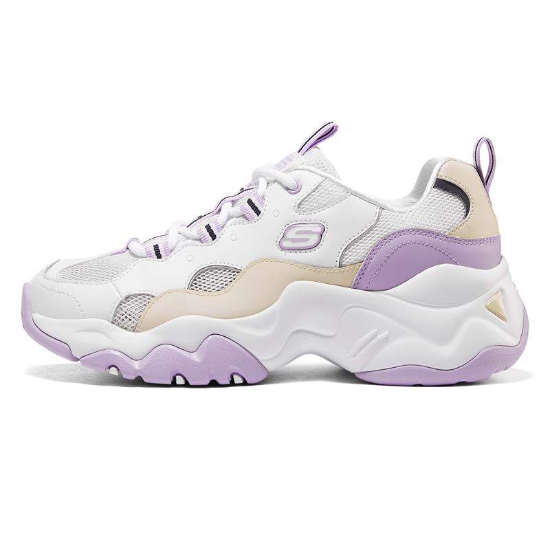 SKECHERS斯凯奇女鞋新款厚底老爹鞋网面透气百搭运动休闲鞋896008-WLV ZP