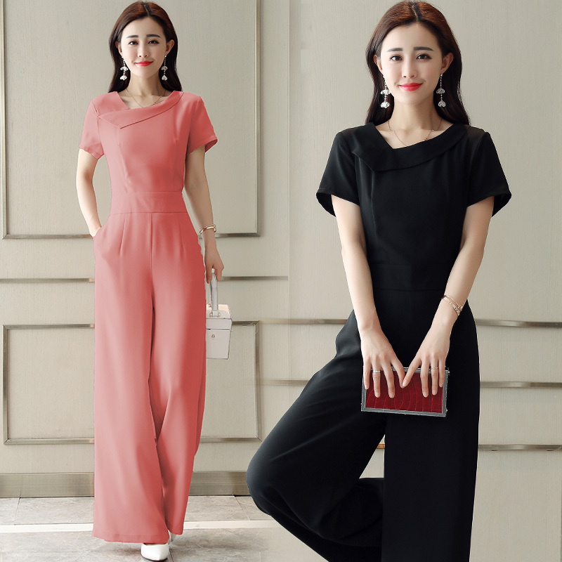 连体裤夏款套装女时尚两件套女士新品韩版时尚气质显瘦阔腿裤裙潮