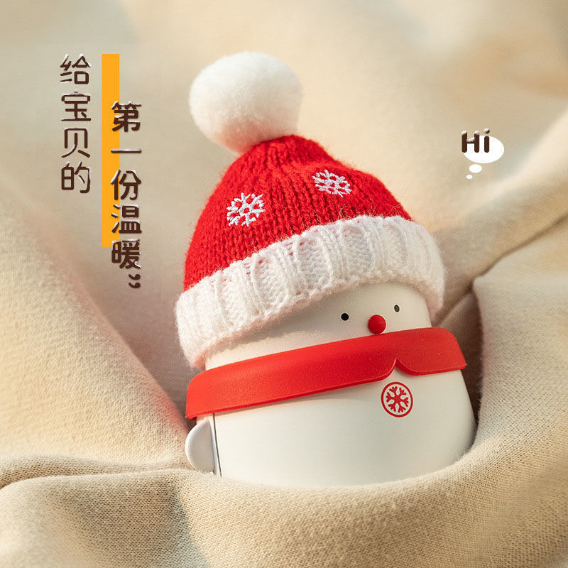 小雪人暖手宝宝随身充电捂手可爱迷你充电宝冬季暖宝宝移动电源 红色 6000毫安续航4-6小时