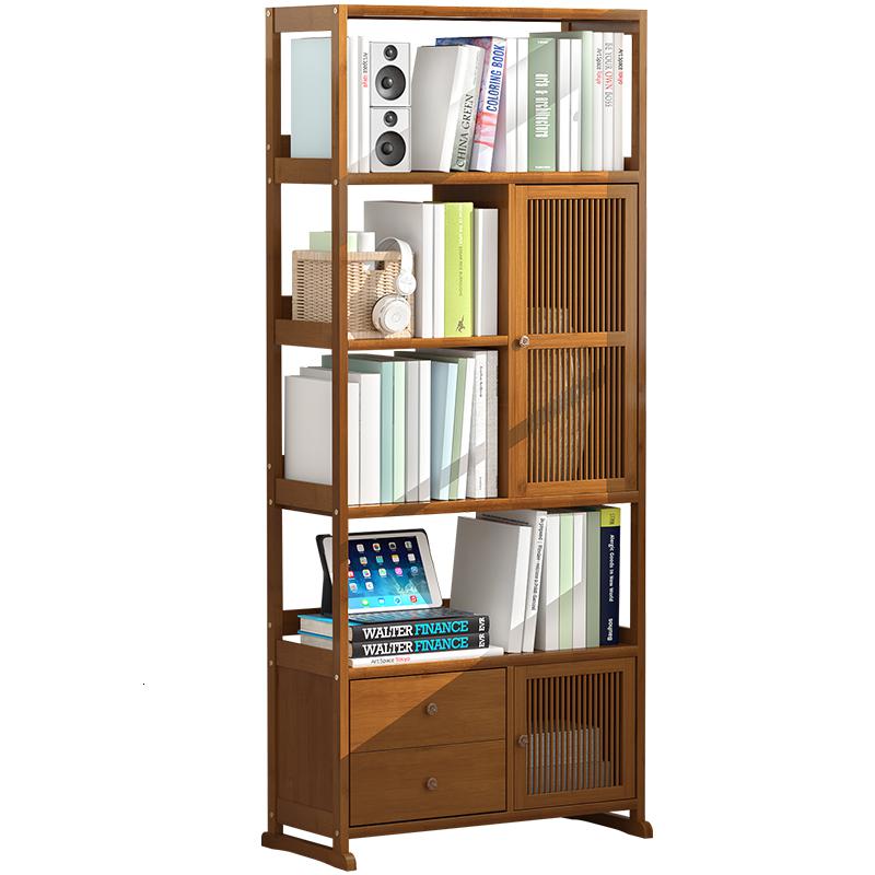 森美人简易小型书架落地收纳置物架实木客厅多层经济型简约学生儿童书柜高清大图