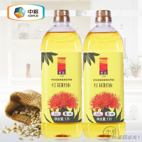 中粮悦润红花籽油1Lx2瓶装 新疆红花籽油物理压榨一级食用油植物油