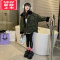 可莉允女大童秋冬外套2022新款网红炸街时髦保暖棉服豹纹女童厚款派克服