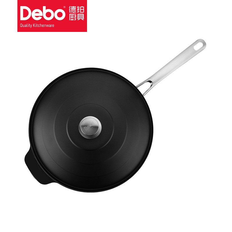 德铂(Debo)卡塞尔不粘锅炒菜锅30cm DEP-595 单个装