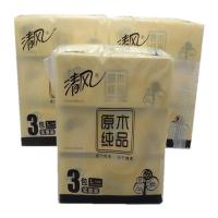 清风BR38LC1S原木纯品200抽大规格双层面巾纸 3提装(3包/提 200抽/包)