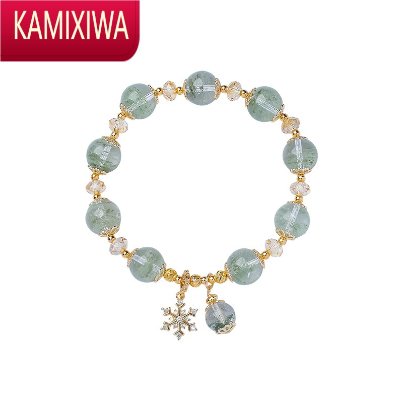 kamixiwa绿幽灵水晶手链女ins小众设计高级感串珠手串饰品首饰闺蜜