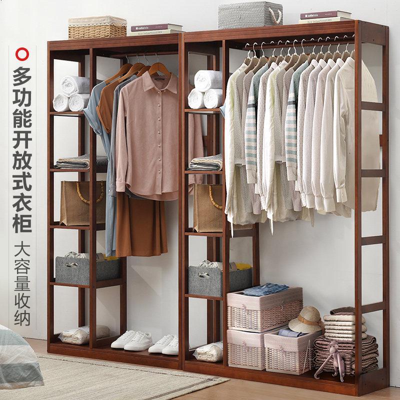 创意衣帽架实木落地卧室简易挂衣架落地衣架简约现代衣服架子图片