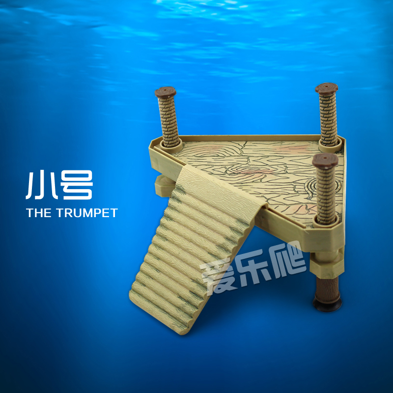 水族箱乌龟缸鱼缸造景晒台 爬台浮岛造景爬梯晒背台 爬虫箱晒台高清大图