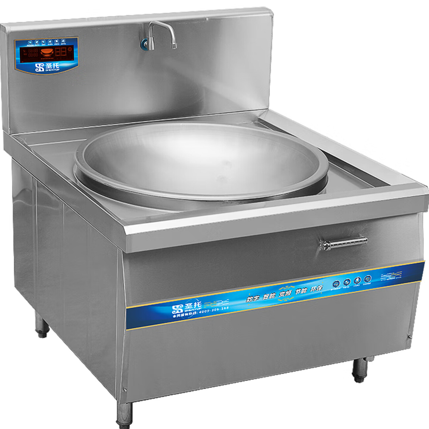 圣托单头电磁大锅灶 30kW电磁炉灶 食堂大锅灶电灶台 DCB06高清大图
