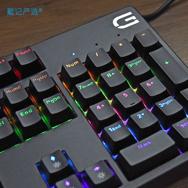 戴尔戴记严选kb3222d有线键盘电竞游戏背光机械键盘104键青轴