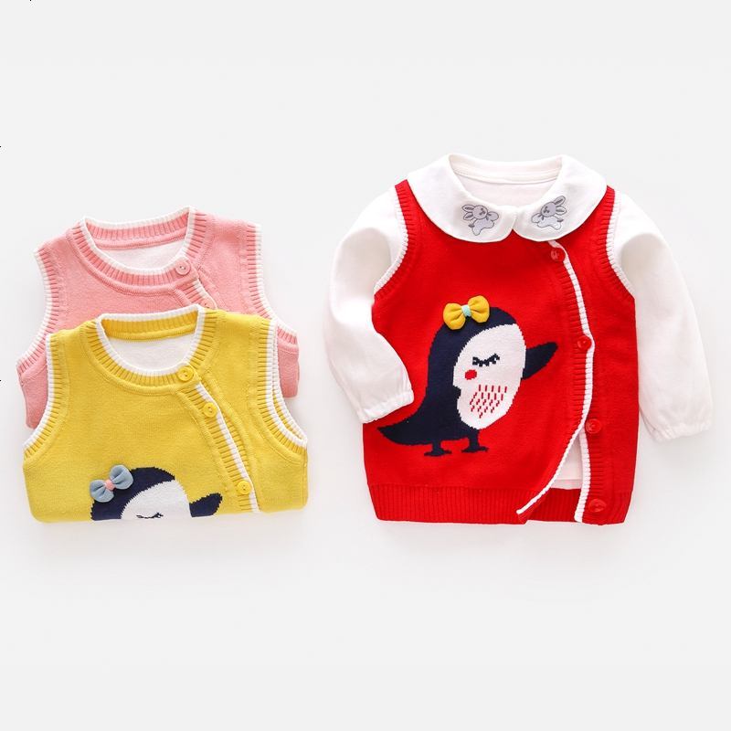 婴儿马甲春装针织毛衣小背心女宝宝外套婴幼儿毛线马夹男女童坎肩