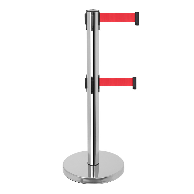 创世人 办公家具不锈钢一米线栏杆座商场双层5米不锈钢护栏杆隔离带机场警戒围栏5米带高清大图