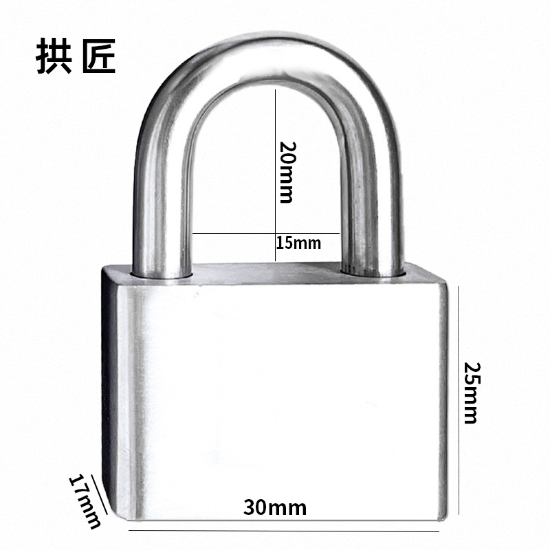 拱匠 GSH30-20 合金挂锁 不锈钢 30*25*17mm (计价单位:个) 银色高清大图