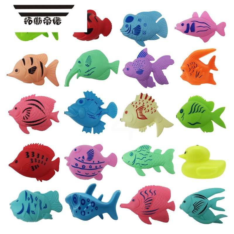 拓斯帝诺儿童钓鱼玩具磁性鱼大号双面立体塑料鱼广场公园夜市摆摊玩具